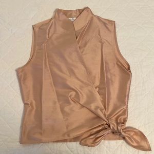 Connie Roberson Pink Silk Wrap Top